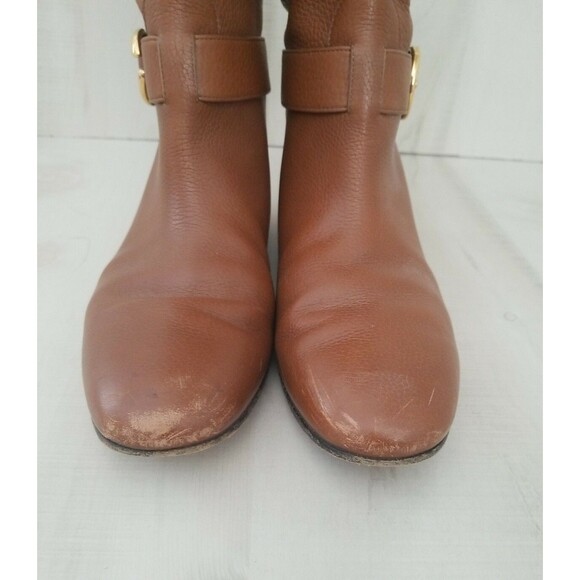 GUCCI Leather Riding Boots Side buckle Brown Sz 37.5 US 6.5 SEE PICTURES USED - Picture 4 of 12
